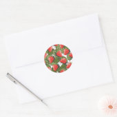Sticker Rond Motif de fraises (Enveloppe)