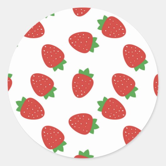 Sticker Rond Motif de fraises (Devant)