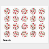 Sticker Rond Motif de fraises (Feuille)