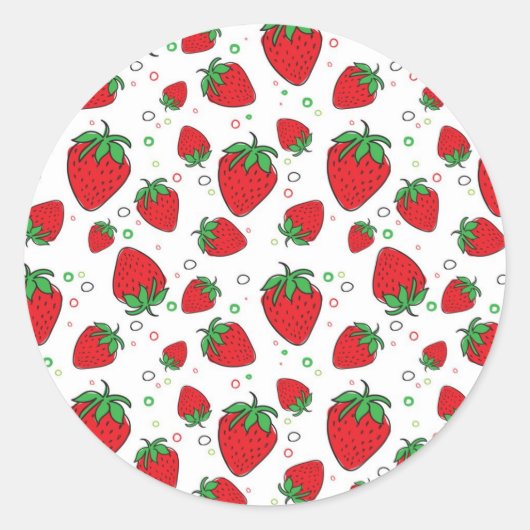 Sticker Rond Motif de fraises (Devant)