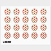Sticker Rond Motif de fraises (Feuille)