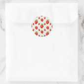 Sticker Rond Motif de fraises (Sac)