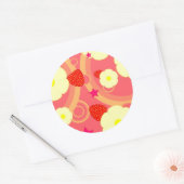 Sticker Rond Motif de fraises 2 (Enveloppe)