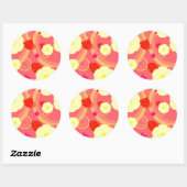 Sticker Rond Motif de fraises 2 (Feuille)