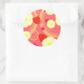 Sticker Rond Motif de fraises 2 (Sac)