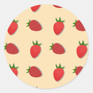 Sticker Rond Motif de fraises pour les fruits à l'été bonnes vi