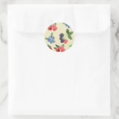 Sticker Rond Motif de framboise d'aquarelle (Sac)