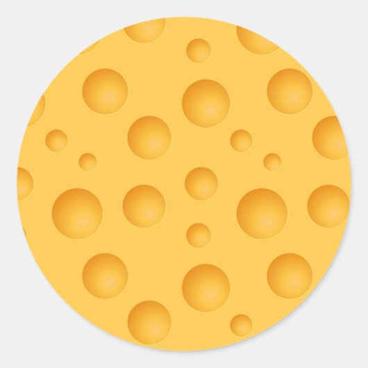 Sticker Rond Motif de fromage jaune (Devant)