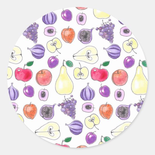Sticker Rond Motif de fruits (Devant)