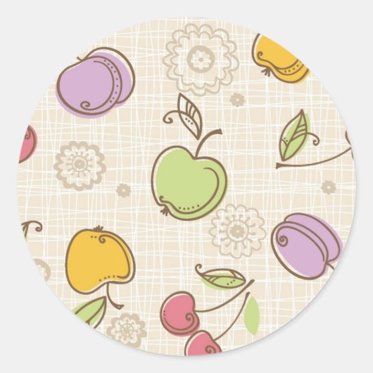 Sticker Rond Motif de fruits (Devant)