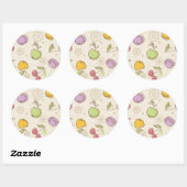 Sticker Rond Motif de fruits (Feuille)