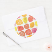 Sticker Rond Motif de fruits (Enveloppe)