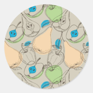 Sticker Rond Motif de fruits
