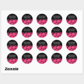 Sticker Rond Motif de girafe rose chaud Enregistrer la date (Feuille)