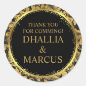 Sticker Rond Motif de goth noir et or (Devant)