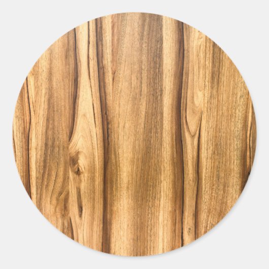 Sticker Rond Motif de grains de bois vertical (Devant)