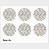 Sticker Rond Motif de hamster gris (Feuille)