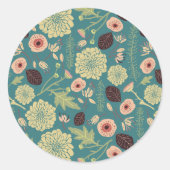 Sticker Rond Motif de jeton vert Turquoise rose (Devant)