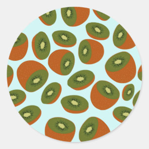 Sticker Rond Motif de Kiwifruit