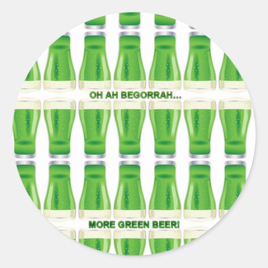 Sticker Rond Motif de la bière verte St. Patrick (Devant)