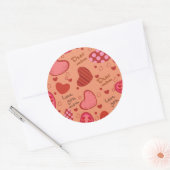 Sticker Rond Motif de la fête des mères (Enveloppe)