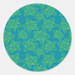 Sticker Rond Motif de la foule de Starfish