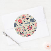 Sticker Rond Motif de la Marine (Enveloppe)