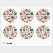 Sticker Rond Motif de la Marine (Feuille)