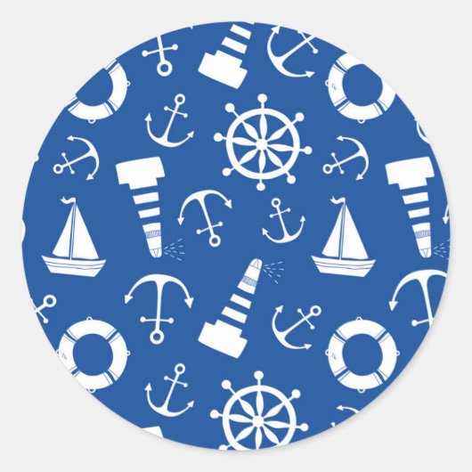 Sticker Rond Motif de la mer bleue (Devant)