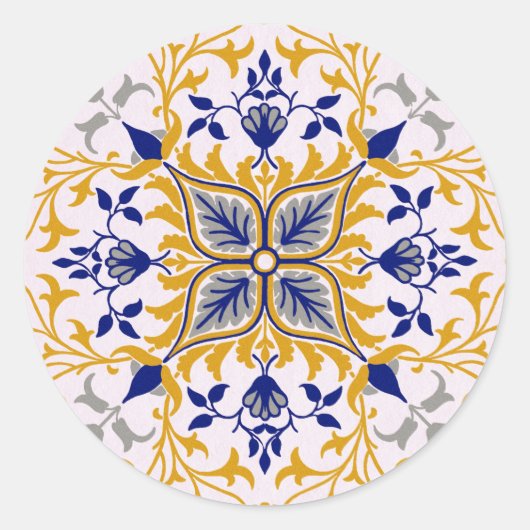 Sticker Rond Motif de la vigne par William Morris (Devant)