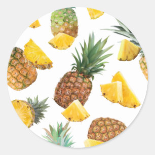 Sticker Rond Motif de l'ananas