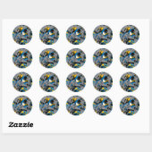 Sticker Rond Motif de lancer à fond Batman (Feuille)