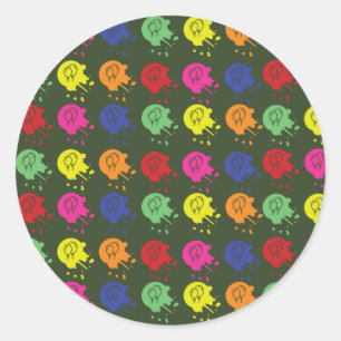 Sticker Rond Motif de l'Armée Green Paintball Party