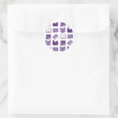 Sticker Rond Motif de lecture et d'écriture de livres violets (Sac)