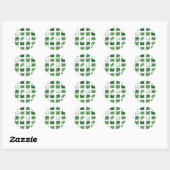 Sticker Rond Motif de lecture et d'écriture du livre vert (Feuille)