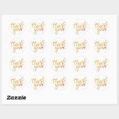 Sticker Rond motif de lettre d'or "Merci" (Feuille)