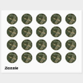 Sticker Rond Motif de libellules majestueux (Feuille)
