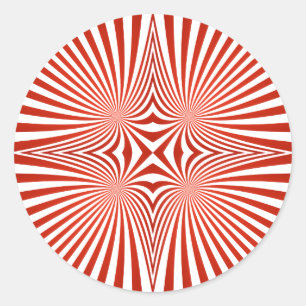 Sticker Rond Motif de ligne courbe rouge