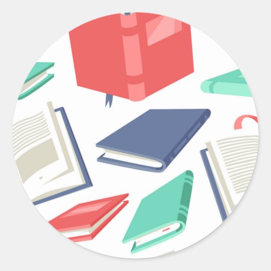 Sticker Rond Motif de livre (Devant)