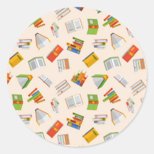 Sticker Rond Motif de livre