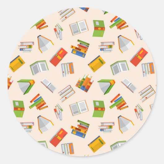 Sticker Rond Motif de livre (Devant)