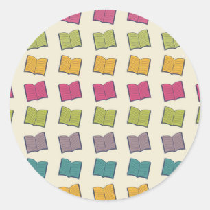 Sticker Rond Motif de livre