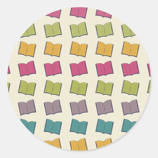 Sticker Rond Motif de livre (Devant)