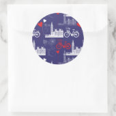 Sticker Rond Motif de Londres (Sac)