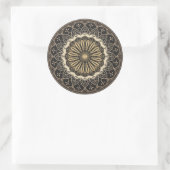 Sticker Rond Motif de mandala arabesque doré (Sac)