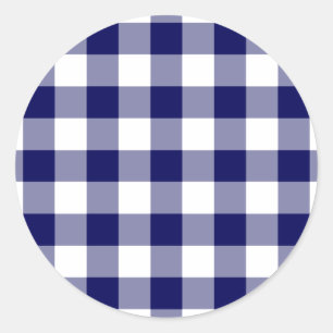 Sticker Rond Motif de marine et de En vichy blanc