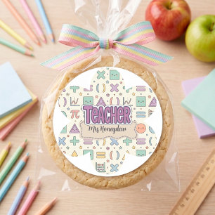 Sticker Rond Motif de mathématiques pour l'appréciation des ens