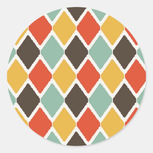 Sticker Rond Motif de mode tribal ikat moderne (Devant)