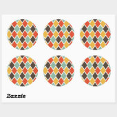 Sticker Rond Motif de mode tribal ikat moderne (Feuille)