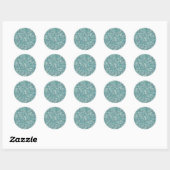 Sticker Rond Motif de mosaïque Turquoise modifié (Feuille)